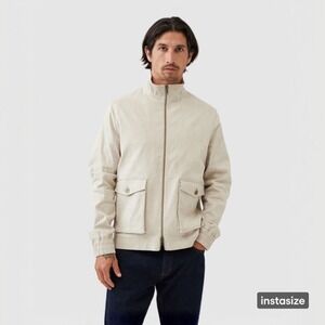 Rodd & Gunn‎ XS Beige Twin Bridges Jacket Cotton Linen Blend Pockets Full Zip